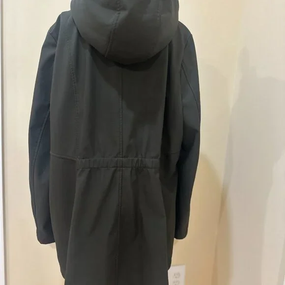 French Connection Softshell Sherpa Lined Hooded Coat Dark Olive Women’s 1X - Picture 4 of 15